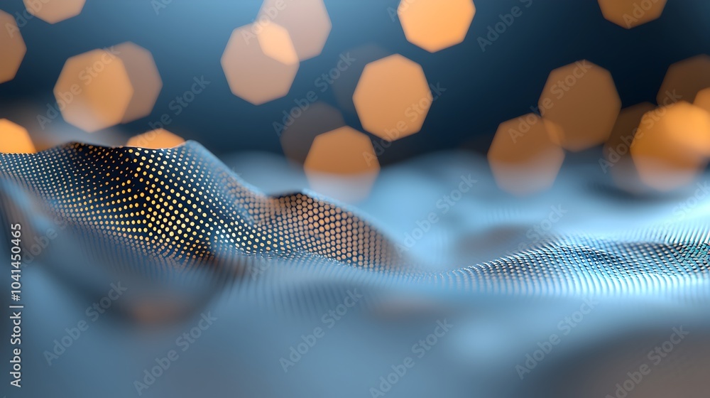 Poster futuristic and high tech 3d polygonal texture with sharp geometric shapes metallic finishes and a mi