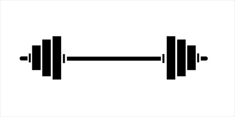  weight lifting barbell icon. Gym equipment. workout, fitness club symbol