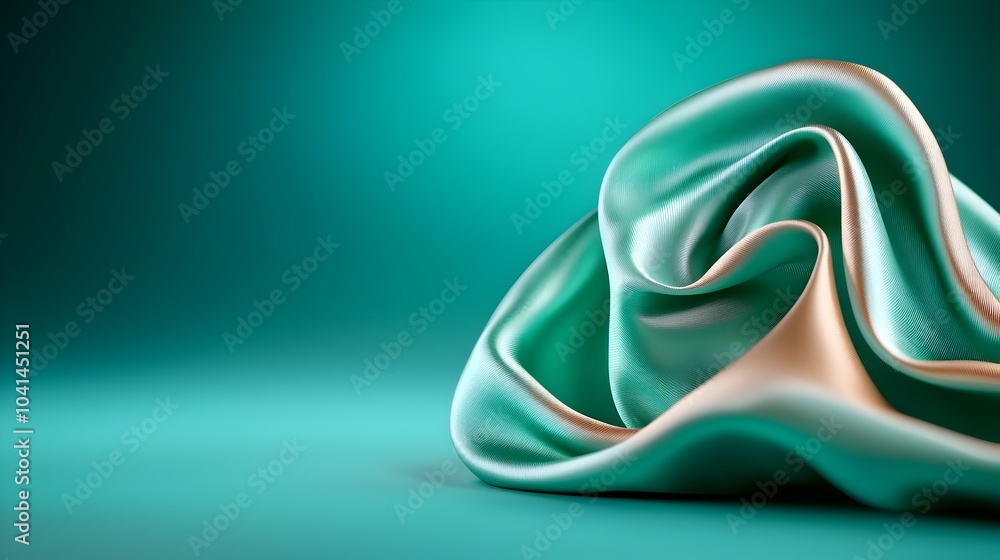 Aufkleber smooth and luxurious 3d silk texture in a rich vibrant emerald green color the fluid flowing curves 