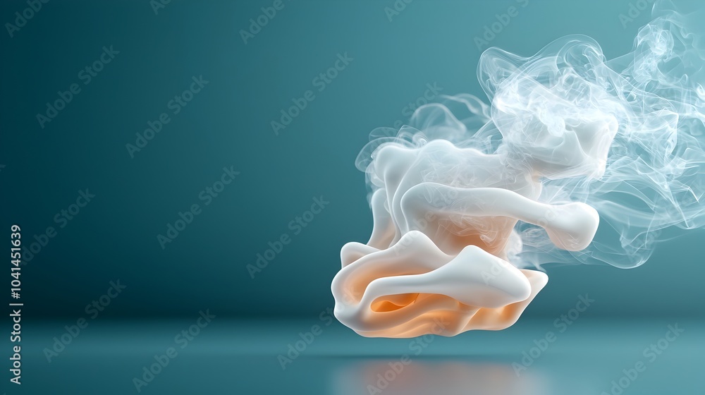 Aufkleber flowing 3d abstract smoke texture with dynamic curves soft highlights and a mysterious ethereal atmo