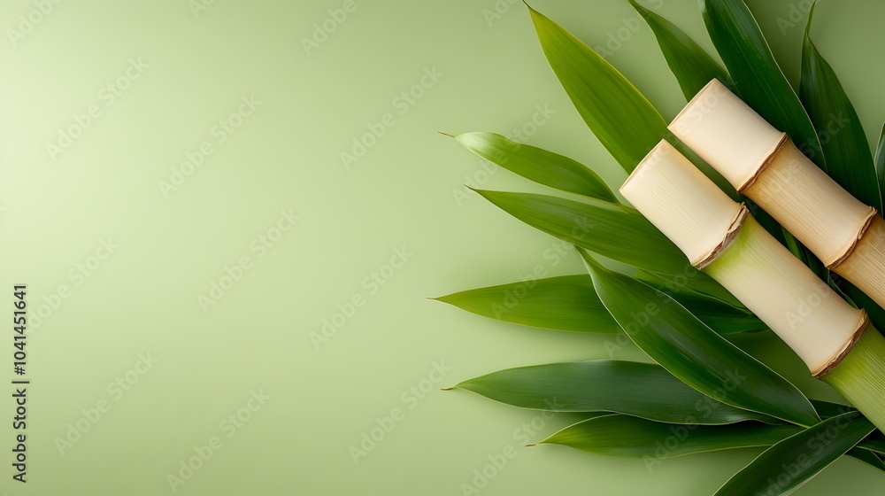 Poster detailed 3d bamboo texture with natural green and beige tones perfect for creating eco friendly sust