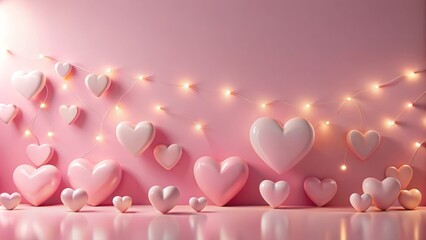 Simple Valentine’s Day Design with Pink Background and Hearts for Urban Exploration Photography, Romantic Aesthetic, Love Theme, Sweet and Cute Imagery, Soft Pastels, Celebrating Love