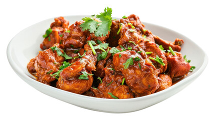 Fototapeta premium PNG Spicy chicken curry garnished cilantro