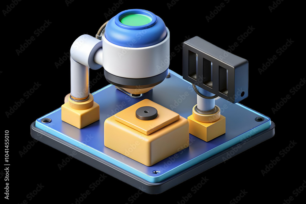 Poster macro close up ai powered sensor manufacturing equipment copy space concept - highlighting sensors r