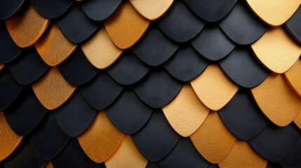 Fototapeta premium Glossy 3D diamond mesh texture in a bold and luxurious combination of gold and black The high contrast reflective surface creates a visual with an opulent glamorous feel