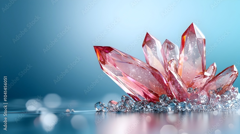Aufkleber mesmerizing 3d abstract crystal shard composition with sharp reflective surfaces in a captivating bl