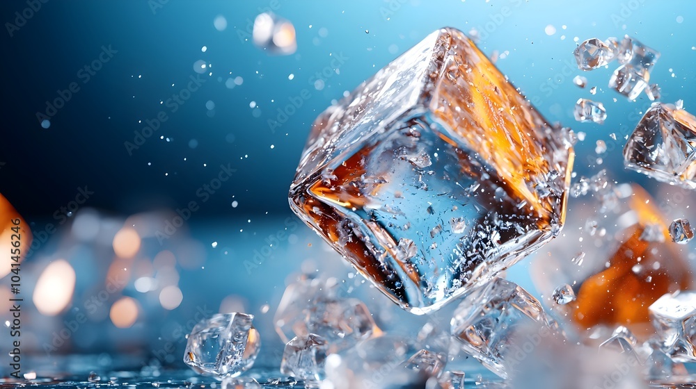 Poster elegant and captivating frosted 3d crystal texture featuring sharp geometric facets and soft etherea