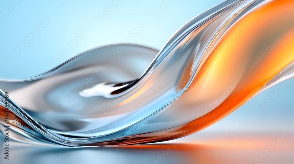 Poster mesmerizing flowing silver liquid texture with futuristic reflections and elegant curves smooth 3d m