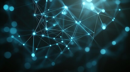 Abstract glowing blue network connection concept.