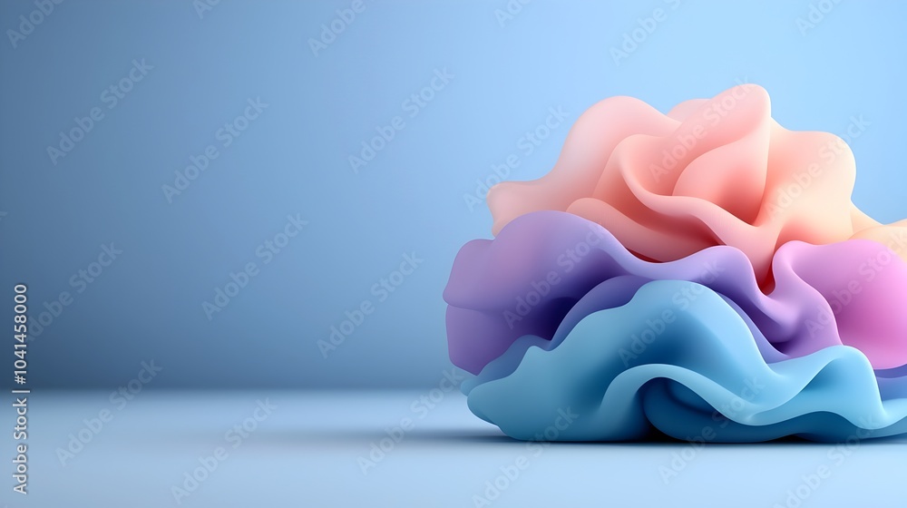 Poster captivating 3d abstract smoke texture in deep rich shades of blue and purple with soft flowing shape