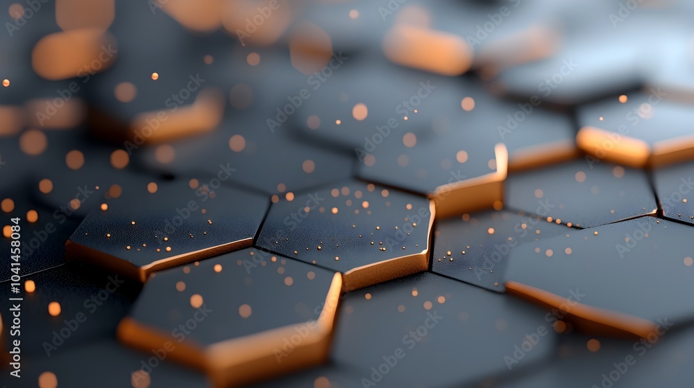 Poster ultra modern 3d abstract texture with irregular polygons and metallic hues showcasing a sleek high t