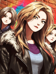 Naklejka premium K-pop idol illustration