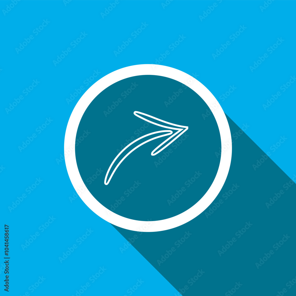 Poster curved arrow icon vector. arrow pointer icon vector in trendy flat style. arrow right icon image, ar