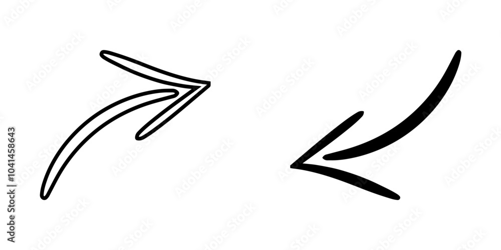 Poster curved arrow icon vector. arrow pointer icon sign symbol vector. arrow right left vector icon illust