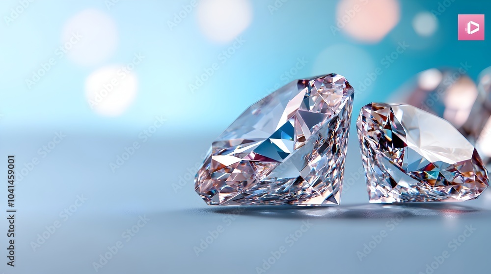 Poster mesmerizing 3d crystal texture featuring sharp reflective facets in a cool futuristic color palette 