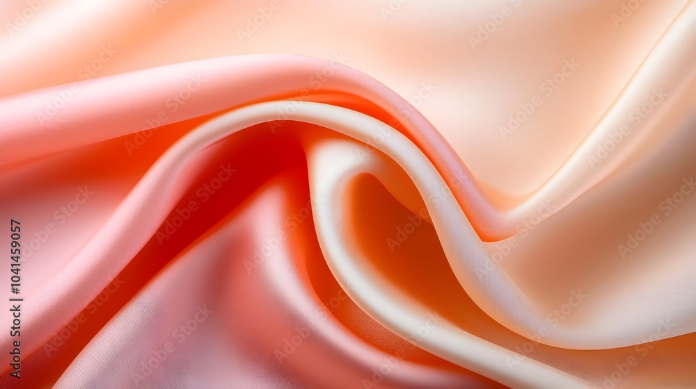 Aufkleber luxurious and smooth peach colored silk texture with flowing graceful folds and a delicate velvety s