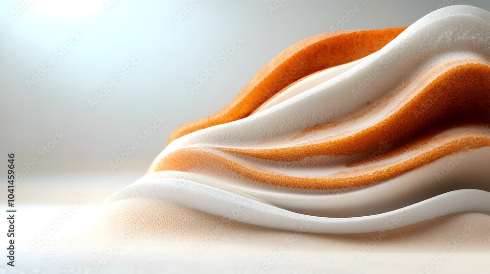 Poster soothing sandstone texture with smooth curves and soft shadows natural and warm 3d abstract design