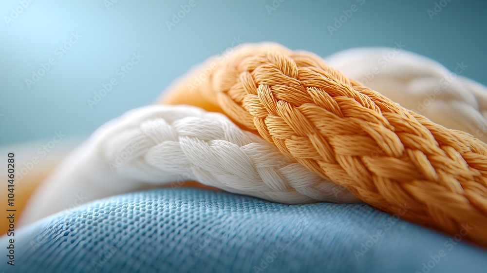 Poster exquisite 3d woven textile texture in a soft cream color palette creating a rich tactile surface wit