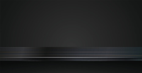 Metallic steel table top or countertop surface texture realistic with reflection abstract background. Brushed texture, chrome, steel, aluminum for design concepts, prints, posters, wallpapers. Vector
