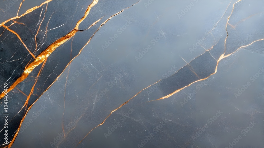 Poster dramatic and captivating 3d rendering of a bold black marble slab texture with intricate golden vein