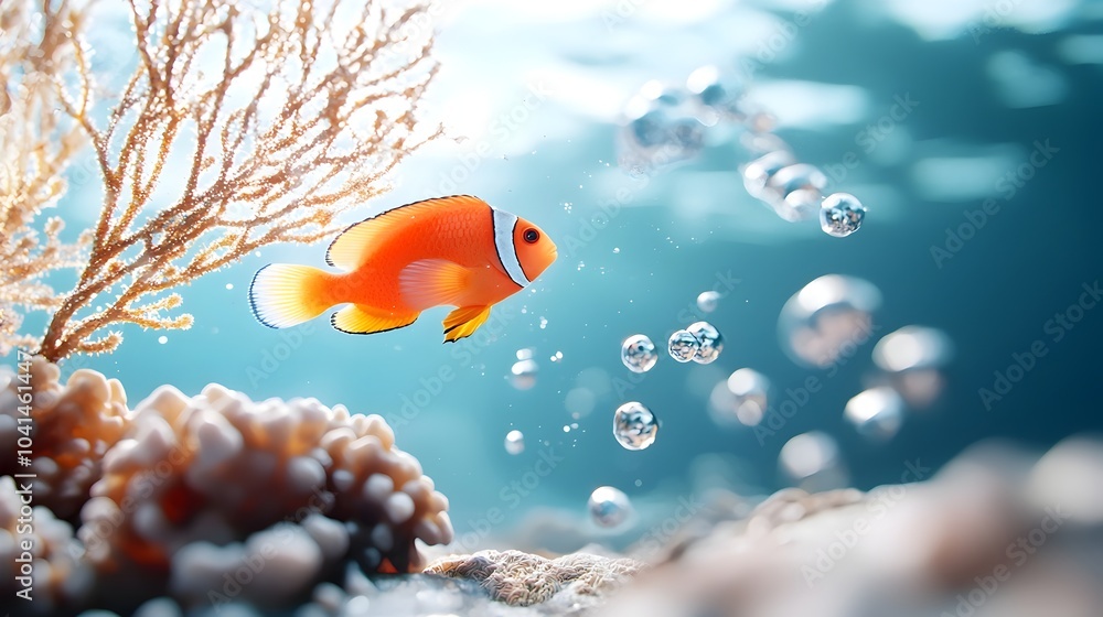 Poster captivating 3d digital render of an organic coral reef texture showcasing intricate branching struct