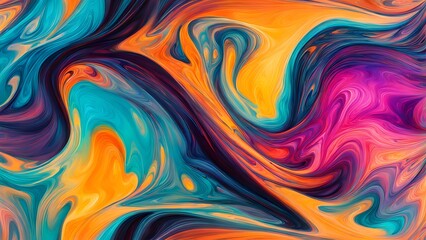 Immersive Abstract Fluid Art Featuring a Beautifully Chaotic Mix of Swirling Colors, Blending Fiery Reds, Cool Blues, and Bright Oranges into a Stunn (38)