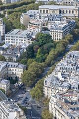 Fototapeta premium Panorama Paris France Vue de la Tour Montparnasse 7 eme arrondissement immobilier Avenue de Saxe