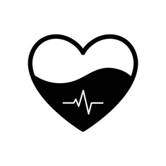 Pulse icon vector. Heartbeat illustration sign. Heart rhythm symbol. Cardiology logo.