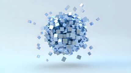 Abstract 3d rendering of geometric shapes. Composition with cubes. Modern background design for poster, cover, branding, banner, placard