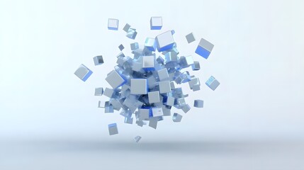 Abstract 3d rendering of geometric shapes. Composition with cubes. Modern background design for poster, cover, branding, banner, placard