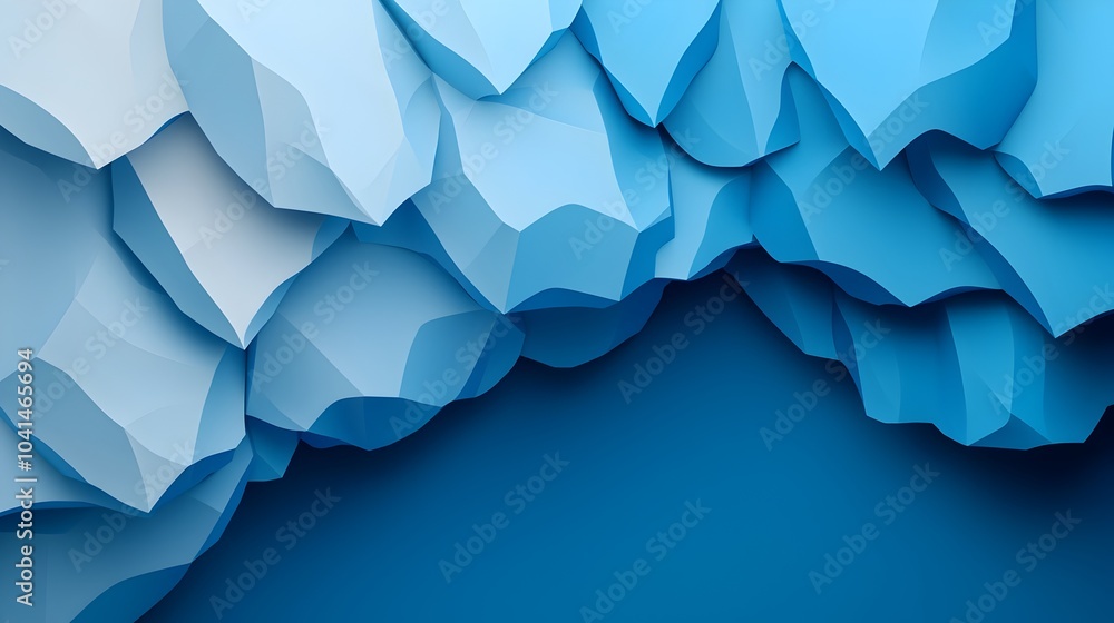 Poster mesmerizing crystallized 3d structures in an icy blue palette creating a bold and cold atmosphere wi