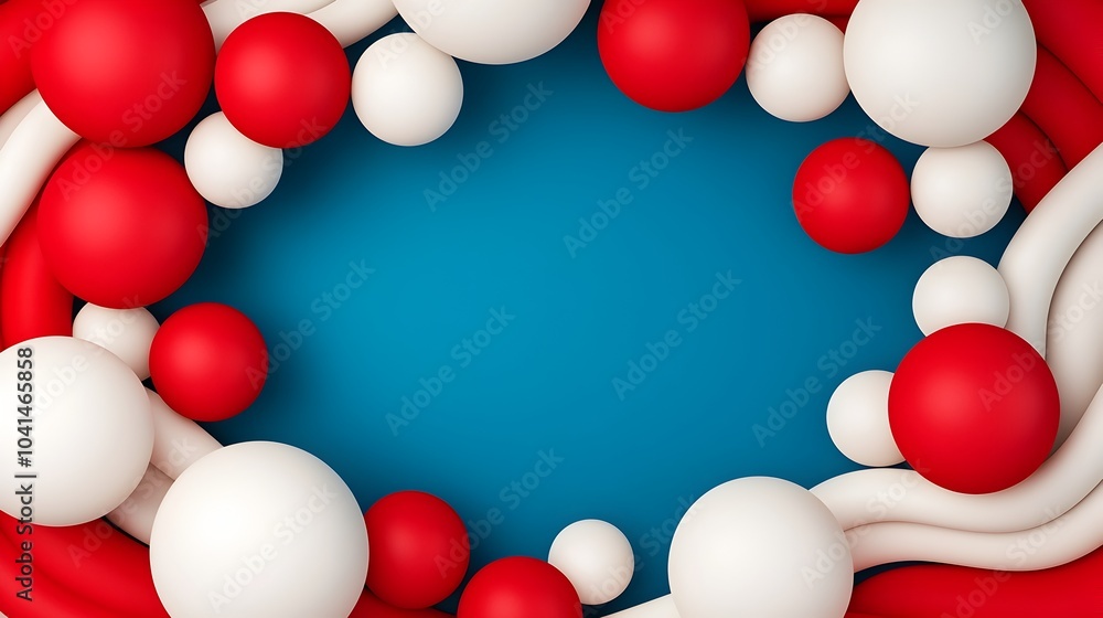 Poster mesmerizing spiral of vibrant 3d gradient spheres captivating wallpaper design with dimensional text