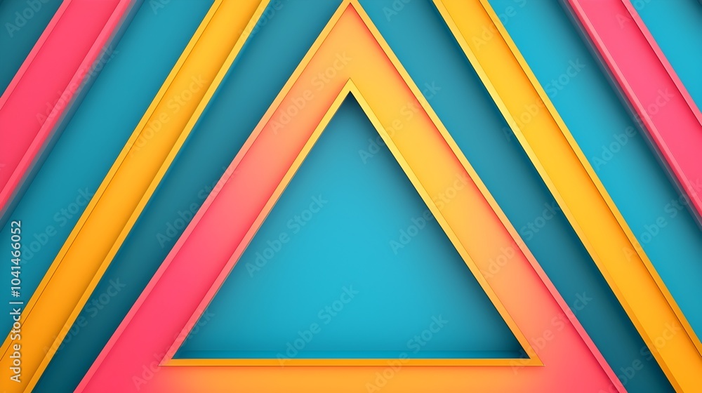 Aufkleber mesmerizing neon lit 3d triangle grid forming a glowing futuristic cyberpunk inspired wallpaper back