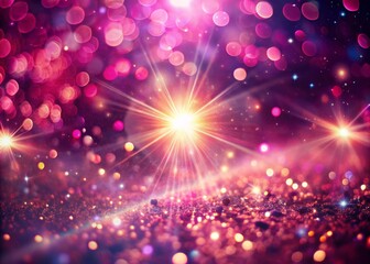 Obraz premium Stunning Double Exposure Photography with Lens Flare Light Glow Effect in Pink Sparkle and Glare for Creative Visuals and Artistic Projects