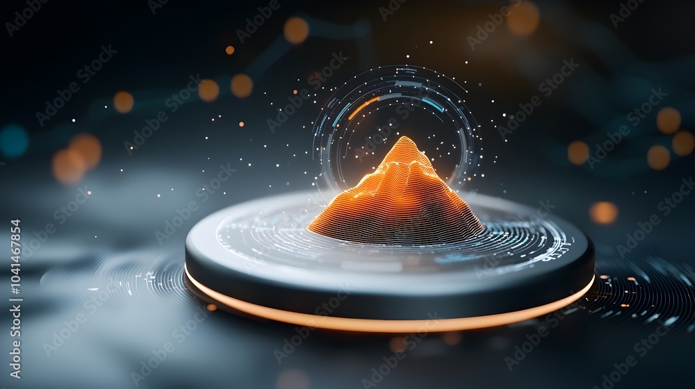 Poster futuristic virtual 3d business intelligence platform with abstract technology design