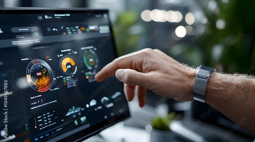 Aufkleber innovative virtual 3d business intelligence platform featuring abstract technology design with detai