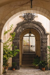 Fototapeta premium entrance to the castle in Ragusa Ibla in Sicily