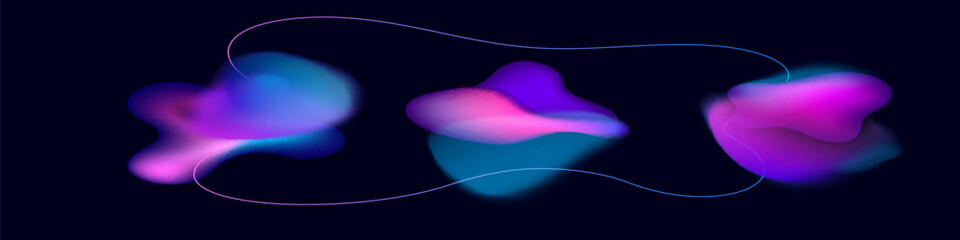 Set of gradient liquid shapes. Fluid dynamic elements for your creative graphic design. Vector illustration. Eps 10