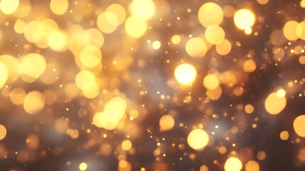 Obraz premium Abstract golden bokeh lights with sparkling glitter texture, creating a festive and glamorous background for holiday or celebration themes..