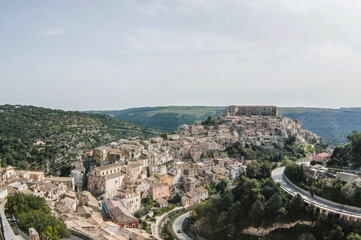 Naklejka premium view of the city of Ragusa Ibla in Sicily