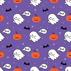 Cute halloween pattern with ghosts