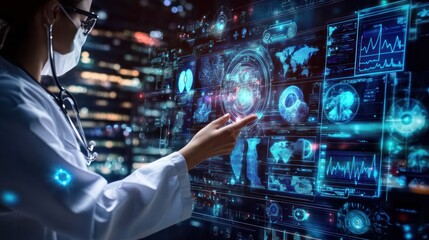 Doctor Using a Futuristic Medical Interface