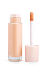 concealer makeup opened  bottle. face skin corrective cosmetic product