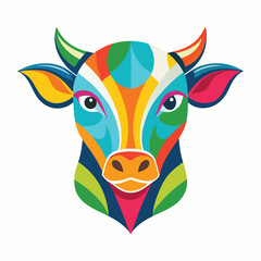 Cow colourful logo