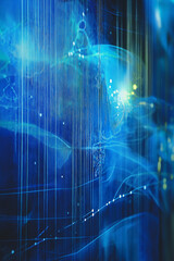 computational images in a giant concept matrix and map technology infographic. the world connected through the internet and data.