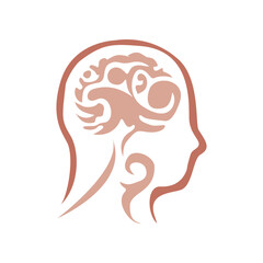 human brain logo design template