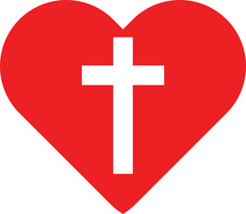 cross with heart