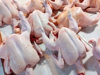 Fresh raw chicken meat on the market 
