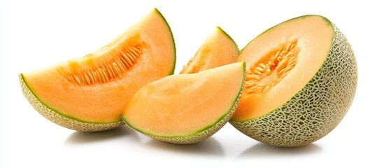 Sliced Japanese Melons Orange Melon Or Cantaloupe Melon