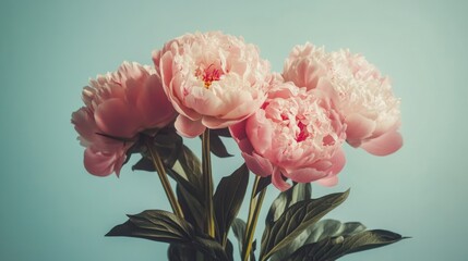 Pink peony arrangement Artisan florist floral boutique flower delivery service greeting card concept